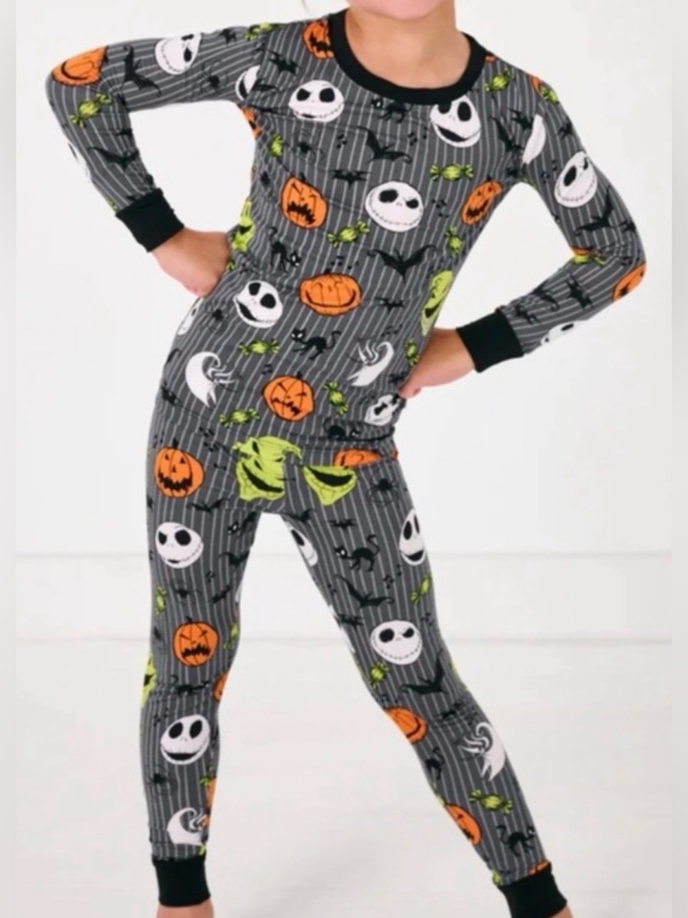 Little Sleepies Kids The Nightmare Before Christmas Bamboo Pajama Set Sz 12/14